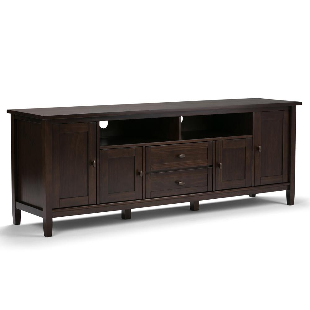 Simpli Home Warm Shaker Brown 72 In Tv Media Stand Simpli Home Warm Shaker Brown 72 In Tv Media Stand