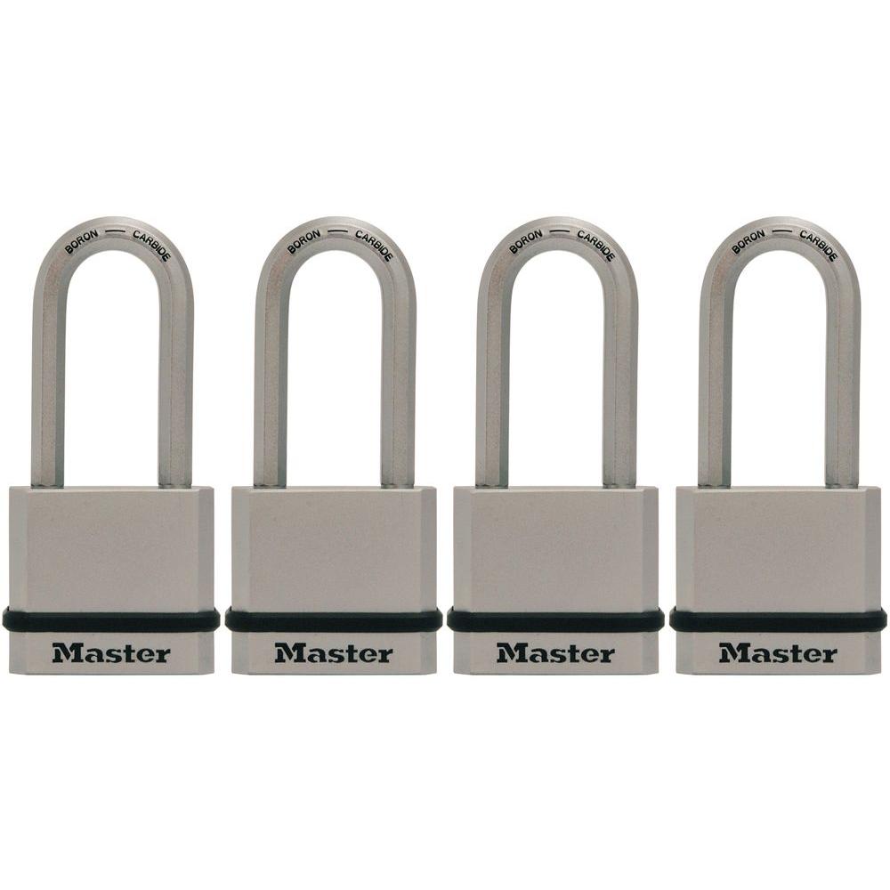Master Lock Magnum 1-3/4 inch Solid Steel Padlock with 2 inch Shackle (4-Pack) by Master Lock