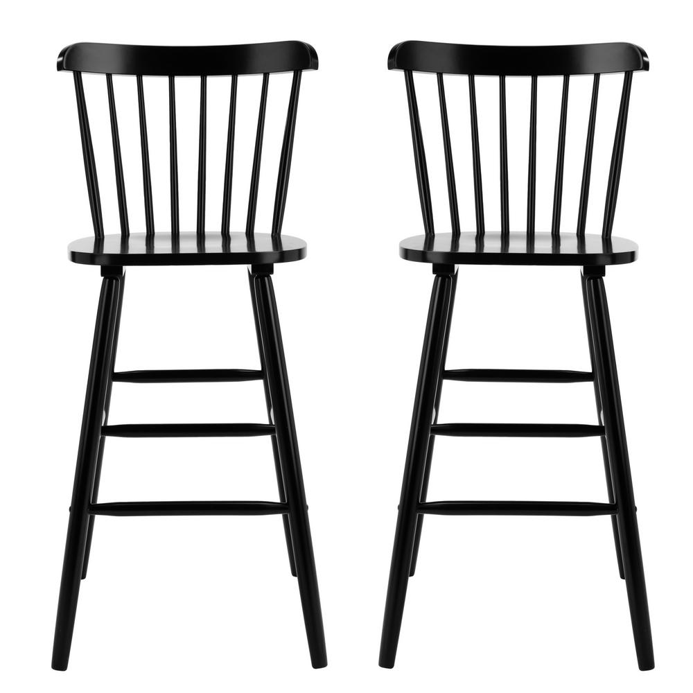 Safavieh Galena 43.1 in. Black Bar Stool (Set of 2)