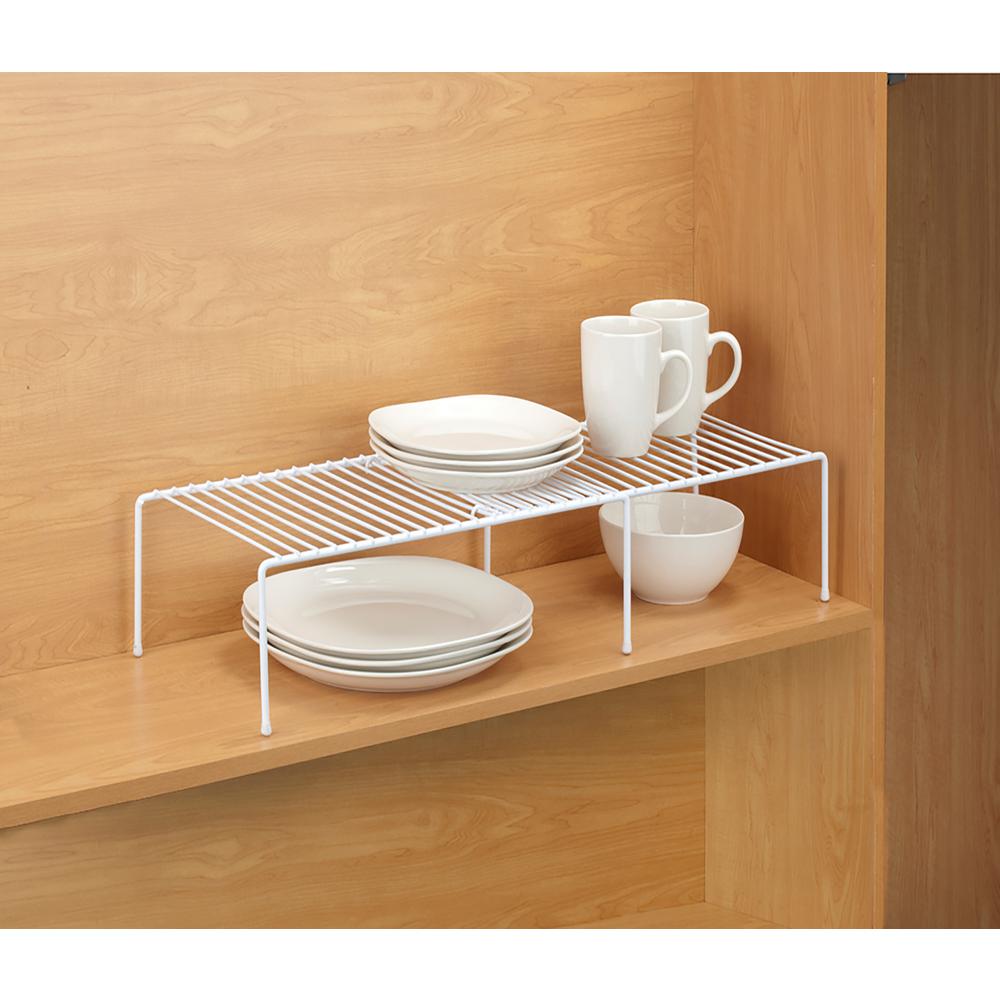 Kitchen Details Expandable White Cabinet Shelf Organizer 4179 The Home Depot