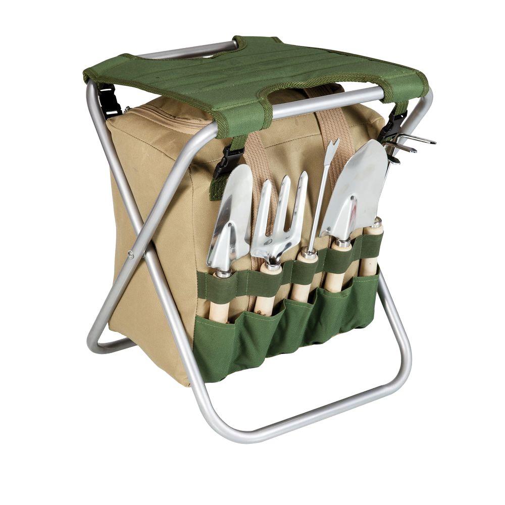 Picnic Time Olive Green And Tan Gardener Folding Seat With Detachable Polyester Storage Tote 542 93 121 000 0 The Home Depot - Folding Garden Chair With Tools Picnic Time Olive Green And Tan Gardener Folding Seat With Detachable Polyester Storage Tote 542 93 121 000 0 The Home Depot - Folding Garden Chair With Tools