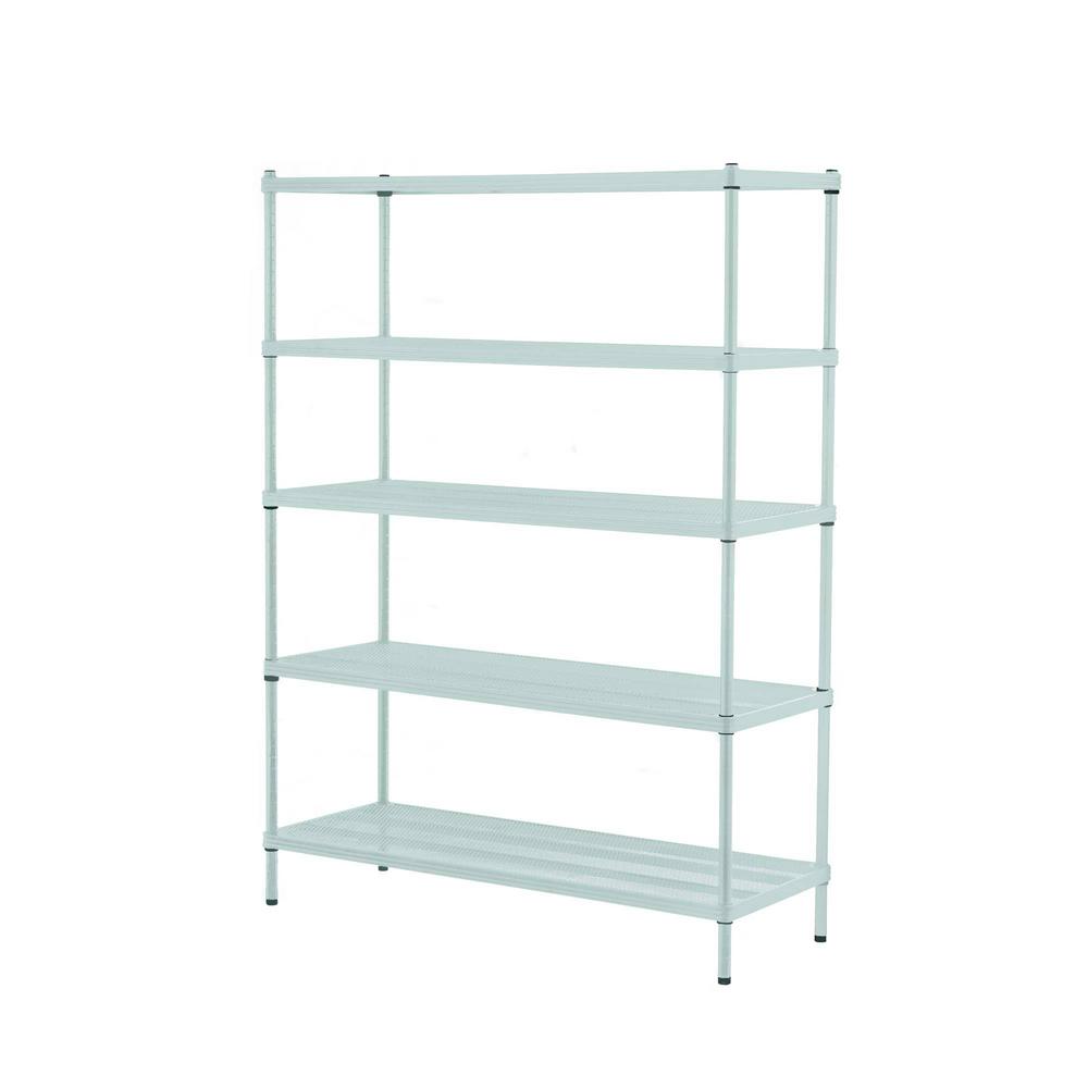 Design Ideas MeshWorks 5Shelf Metal Sage Green Freestanding Shelving