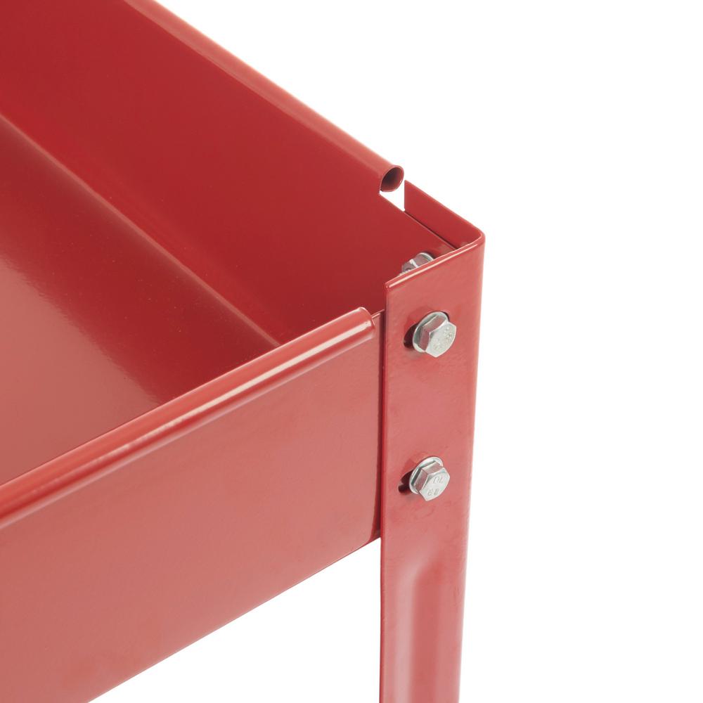 Stalwart 33 In Metal Utility Cart 2 Tray M550125 The Home Depot