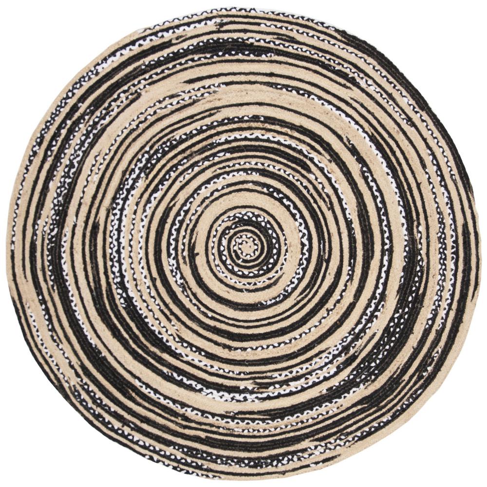Safavieh Cape Cod Black/Ivory 7 ft. x 7 ft. Round Area RugCAP209Z7R