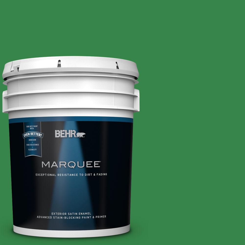 BEHR MARQUEE 5gal. 450B7 Green Grass Satin Enamel Exterior Paint
