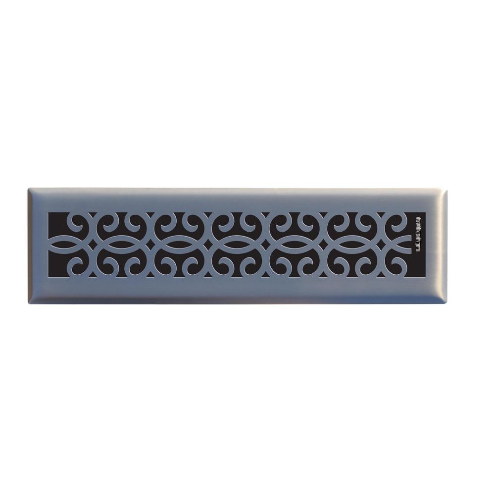 Brushed Nickel Registers Grilles Hvac Parts Accessories 2 In X 12 Clic Scroll Floor Register Brushed Nickel