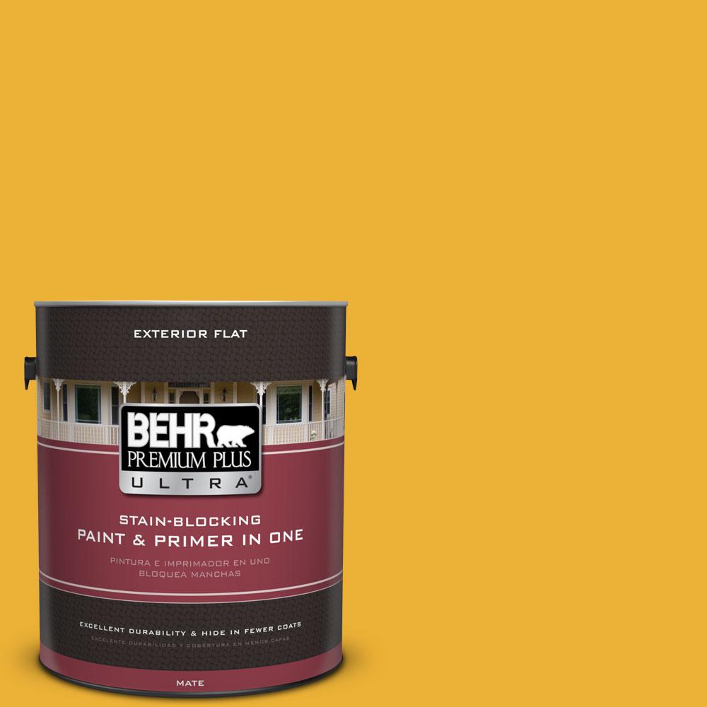 BEHR Premium Plus Ultra 1gal. P2807 Midsummer Gold Flat Exterior