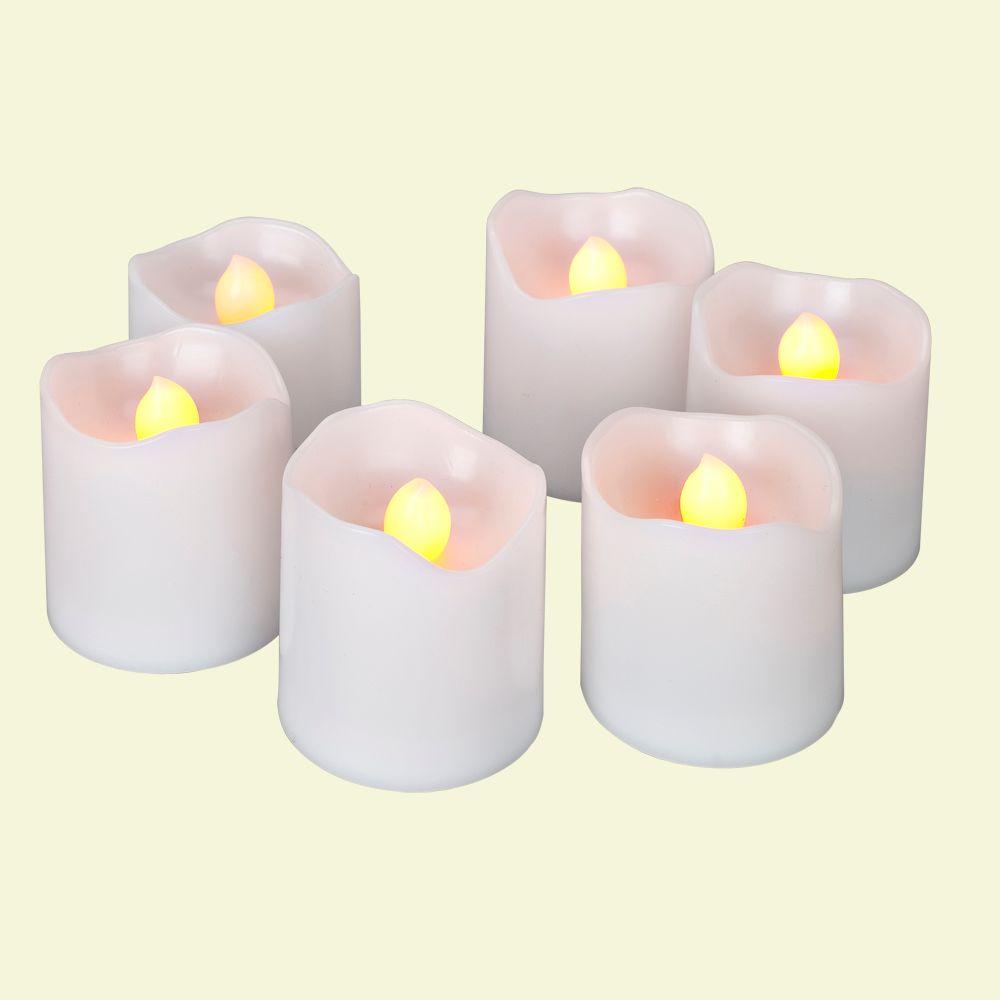 Home Accents Holiday Battery Operated White Super Bright Votive Candle