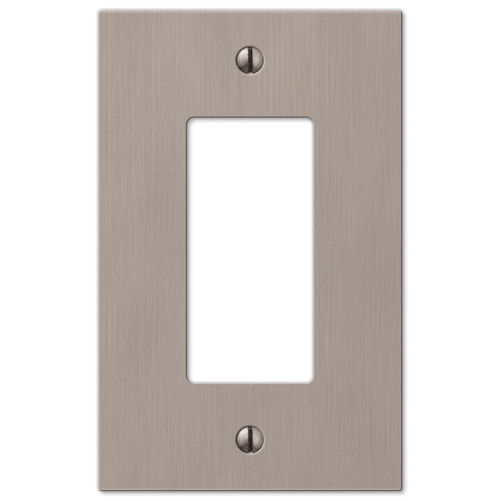 Hampton Bay Barnard 1 Decora Wall Plate Brushed Nickel Cast Hampton Bay Barnard 1 Decora Wall Plate Brushed Nickel Cast