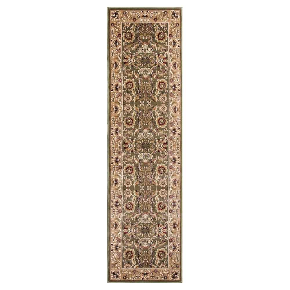 Kas Rugs Classic Kashan Green/Taupe 2 ft. 2 in. x 7 ft. 11 in. Rug ...