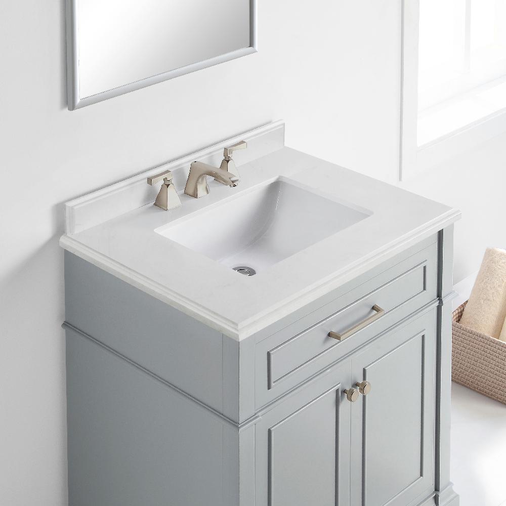 D Bath Vanity In Dove Grey, 30 Inch Vanity Top With Sink