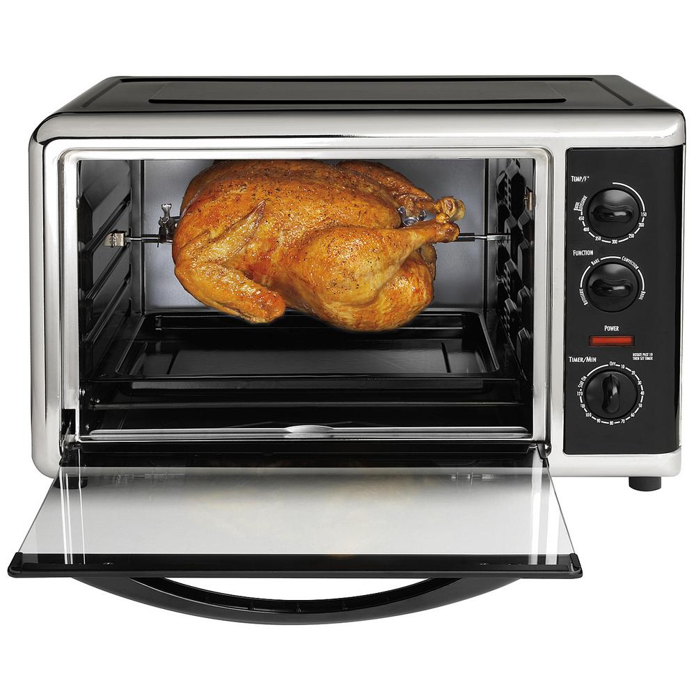 Hamilton Beach 1500 W 12Slice Black Toaster Oven with Rotisserie 31100D The Home Depot