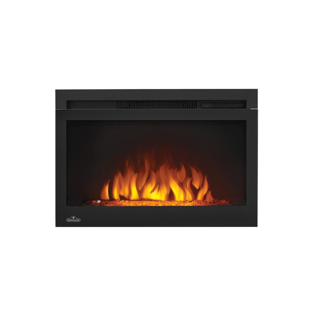Bring a warmth and ambiance of your fireplace all year long with this Contemporary Electric Fireplace Insert with Flush-Mount Trim Kit.