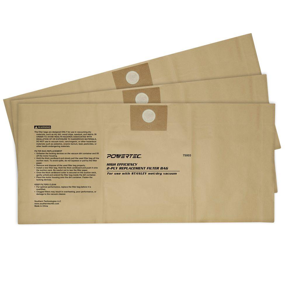 Tec 4 Gal To 5 High Efficiency Filter Bags For Stanley 25 High Efficiency Filter Bags For Stanley 25