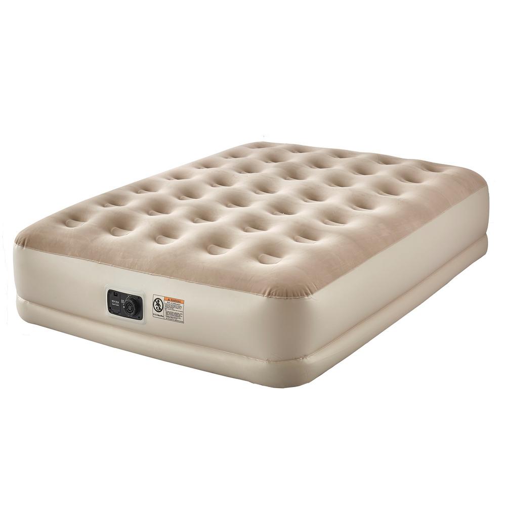 Air Mattresses Bedroom Furniture The Home Depot Twin Air Mattress With Complete Beige Bedding Set