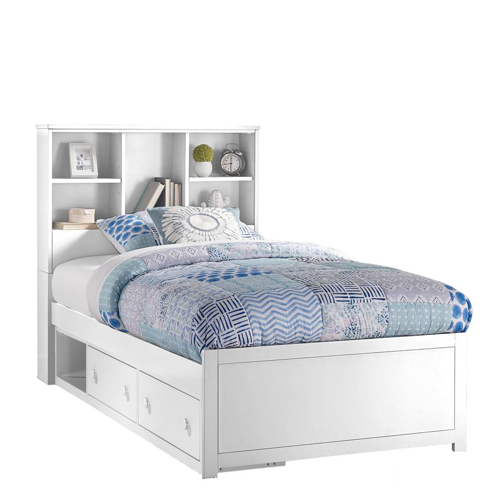 Hillsdale Furniture Caspian White Twin Bookcase Bed With Storage