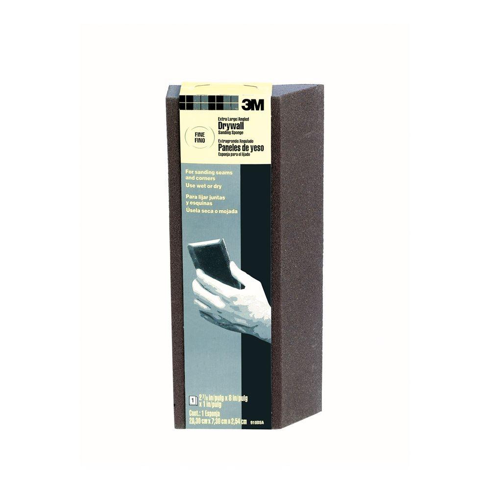 3M 2-7/8 in. x 8 in. x 1 in. Fine Grit Extra Large Angled Drywall Sanding Sponge