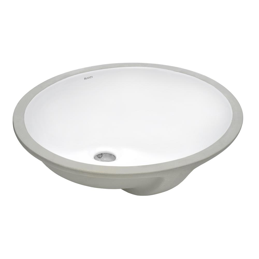 Ruvati 16 In X 13 Oval Undermount Vanity Bathroom Porcelain Ceramic With Overflow White Rvb0618 The Home Depot - White Oval Undermount Bathroom Sink Ruvati 16 In X 13 Oval Undermount Vanity Bathroom Porcelain Ceramic With Overflow White Rvb0618 The Home Depot - White Oval Undermount Bathroom Sink