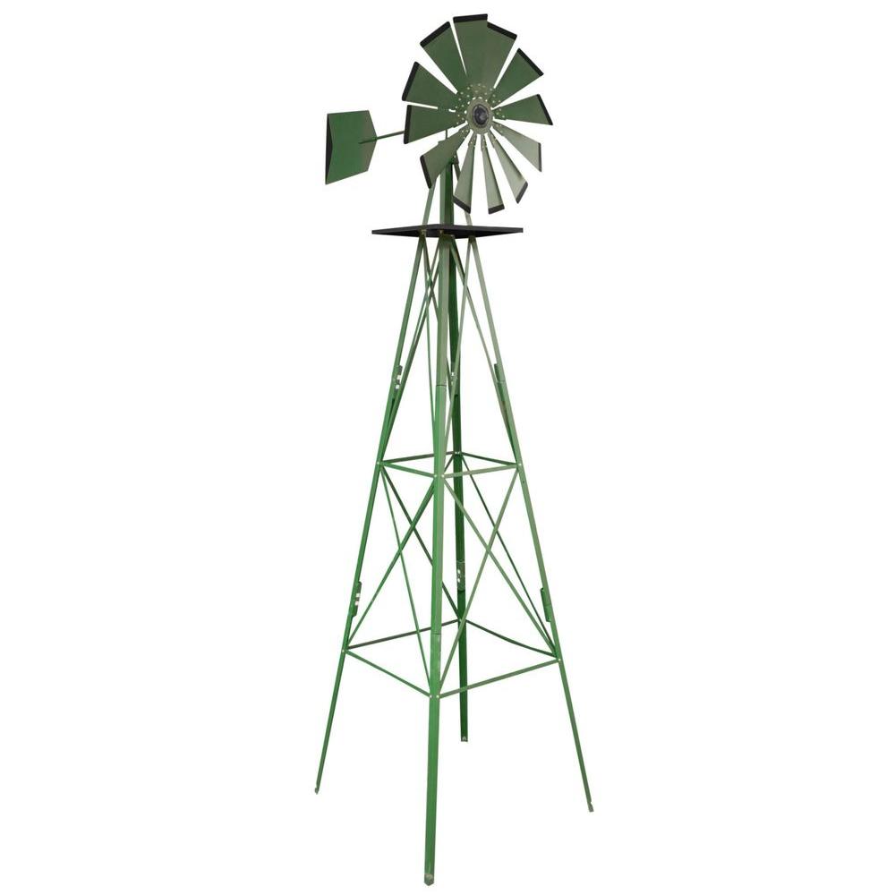 Wind Catchers Outdoor Decor The Home Depot Green Steel Clic Decorative Windmill