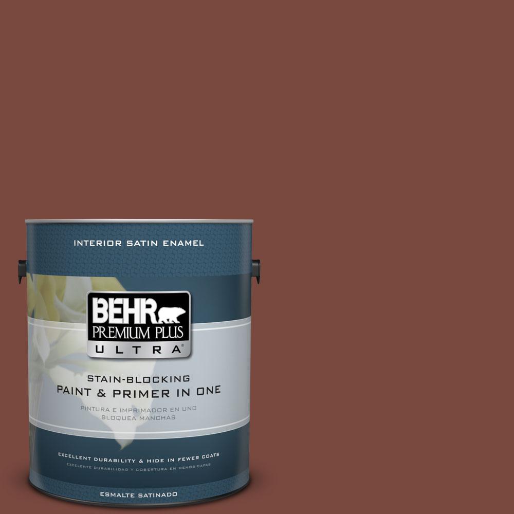 BEHR Premium Plus Ultra 1 gal. 200F7 Wine Barrel Satin Enamel