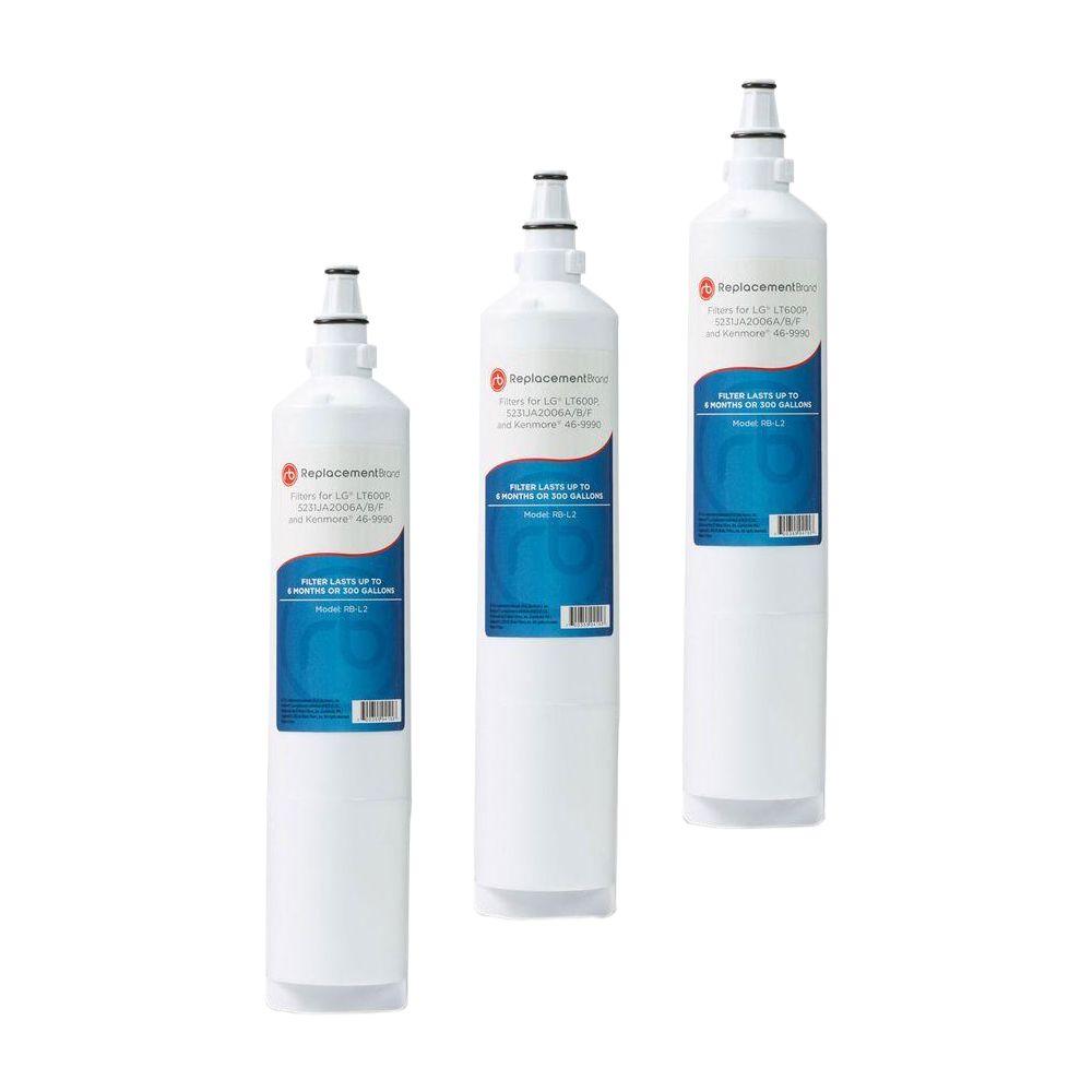 Replacementbrand Lt600p Comparable Refrigerator Water Filter 3 Pack Rb L2 3pk The Home Depot