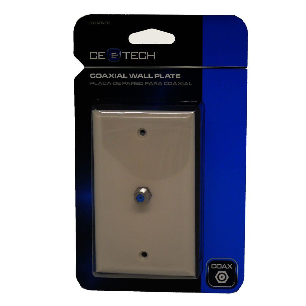 Commercial Electric Coaxial Cable Wall Plate, Light AlmondVIDEO CBL