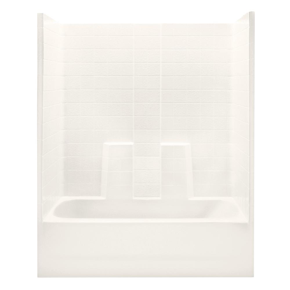 Aquatic Everyday 60 in. x 30 in. x 72 in. 1-Piece Bath and Shower Kit ...