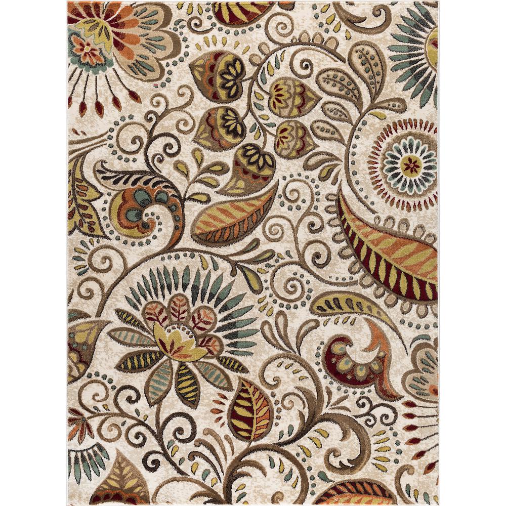 Tayse Rugs Capri Ivory 7 ft. 10 in. x 10 ft. 3 in. Transitional Area ...