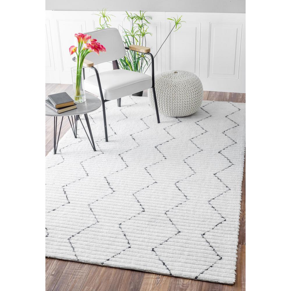 Nuloom Sheilah Moroccan Modern White 9 Ft X 12 Area Rug Nuloom Sheilah Moroccan Modern White 9