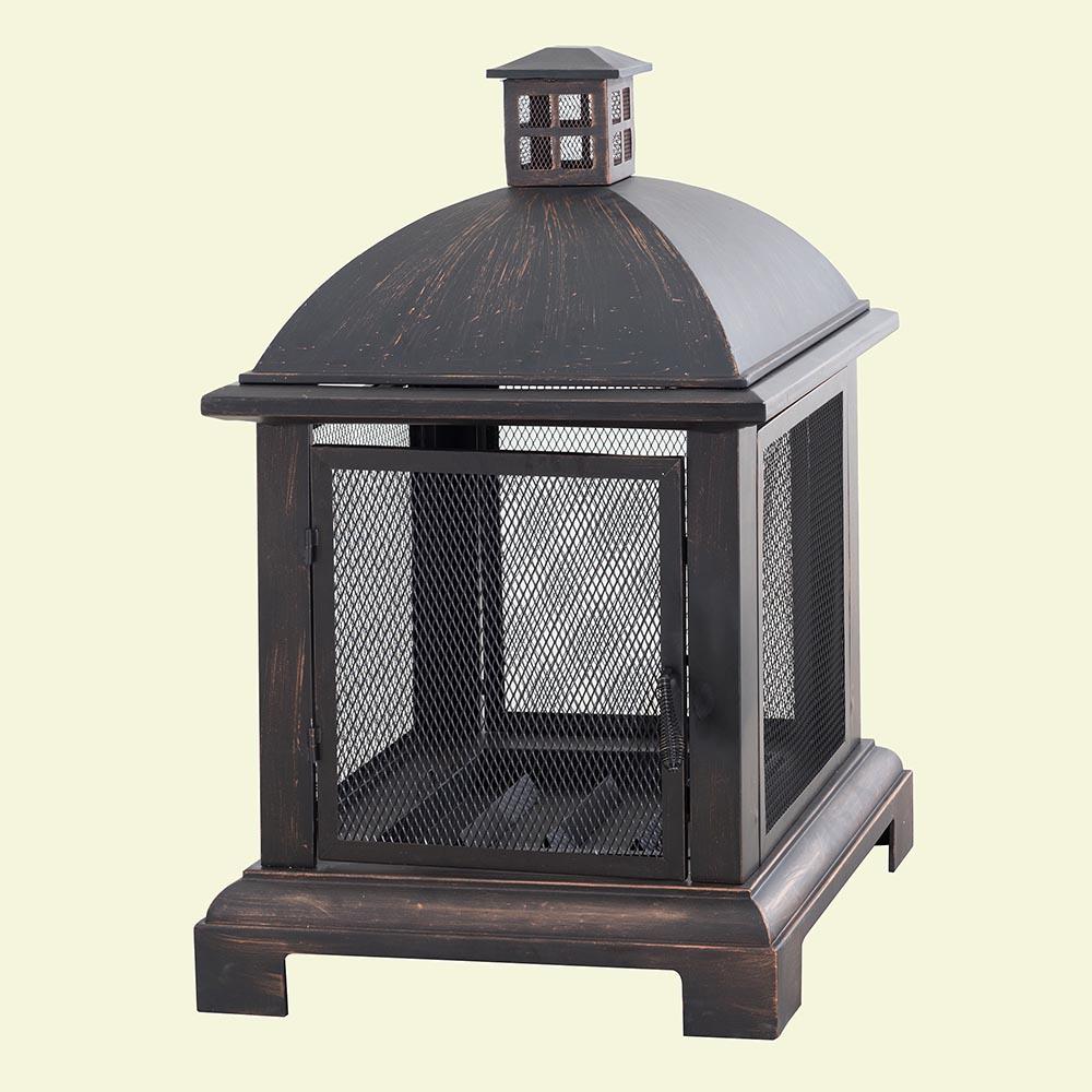 Sunjoy Mille 25 9 In Square Shaped Metal Wood Burning Fire Pit Square Shaped Metal Wood Burning Fire Pit