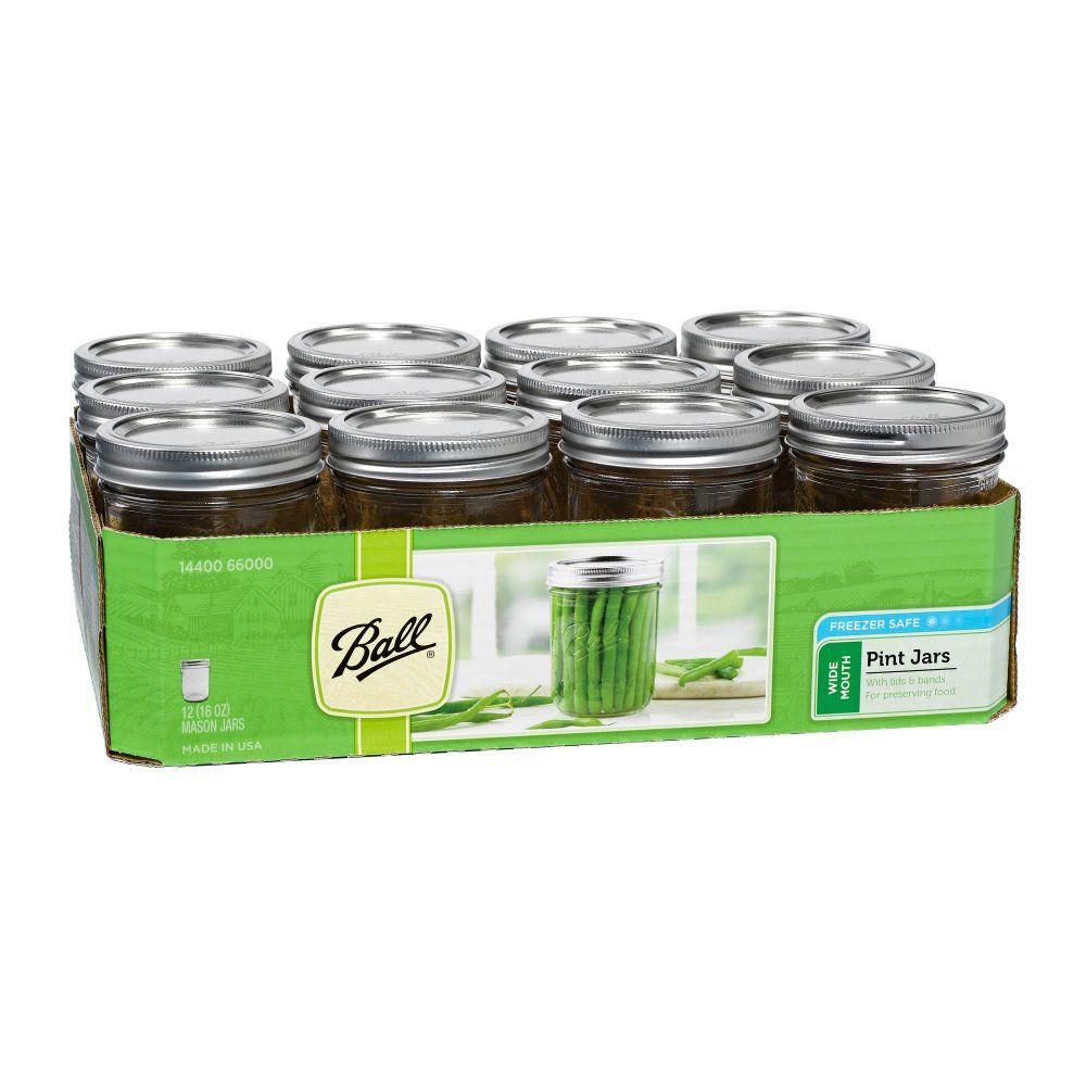 Home CASE OF 12 BALL QUART WIDE MTH CANNING JAR GLASS JARS Home & Garden