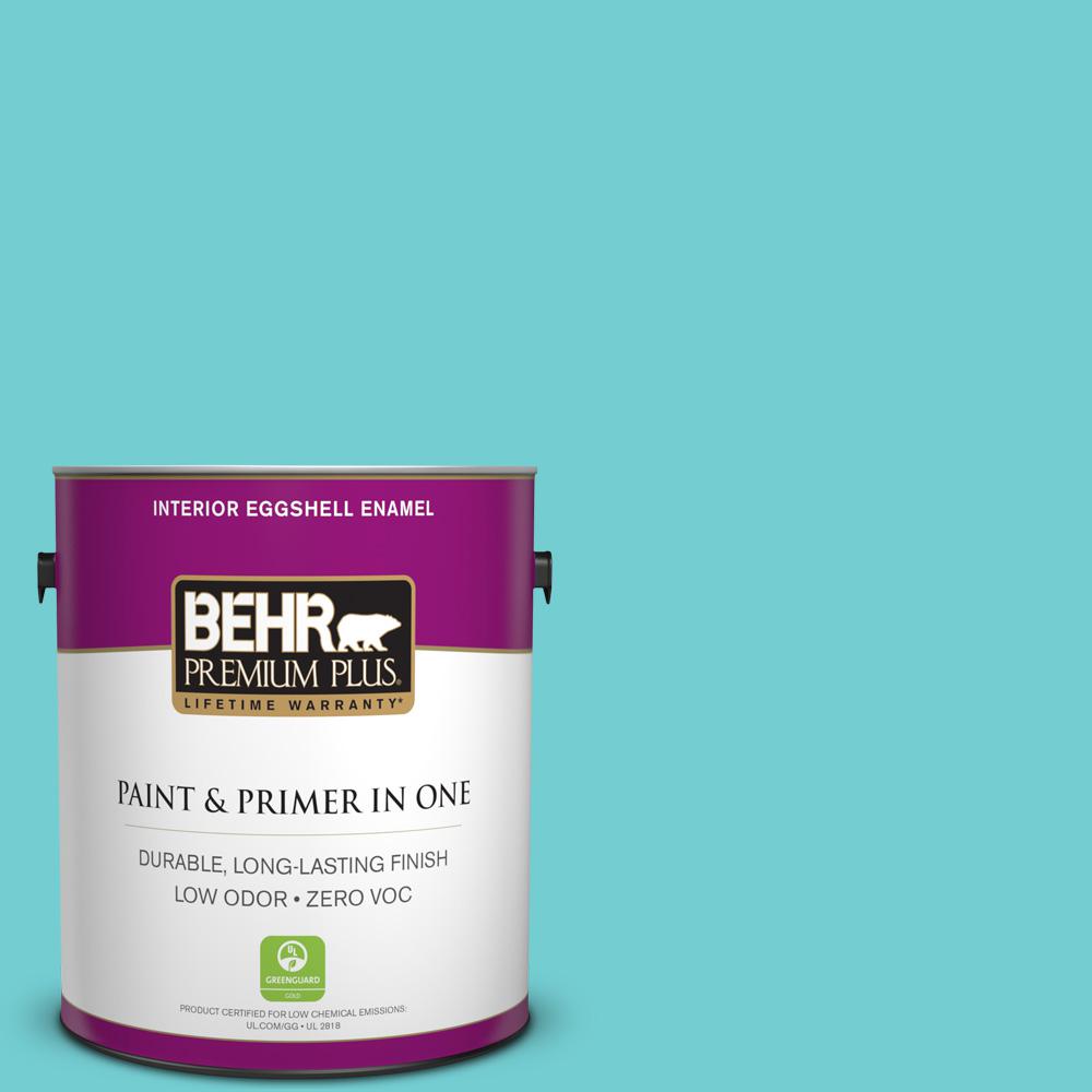 Behr Premium Plus 1 Gal P460 3 Soft Turquoise Eggshell Enamel Zero Behr Premium Plus 1 Gal P460 3 Soft Turquoise Eggshell Enamel Zero Voc