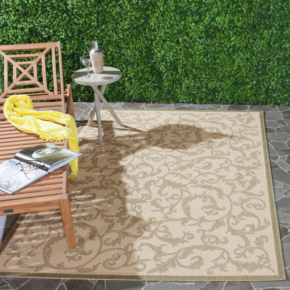 Safavieh Courtyard Natural/Olive 4 ft. x 6 ft. Indoor/Outdoor Area Rug