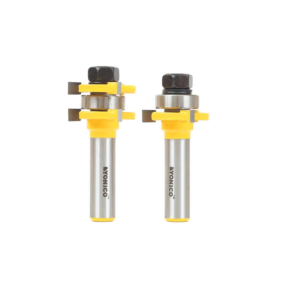 1//4/" Shank Yonico 15228q 3//4/" 2 Bit Tongue and Groove Router Bit Set
