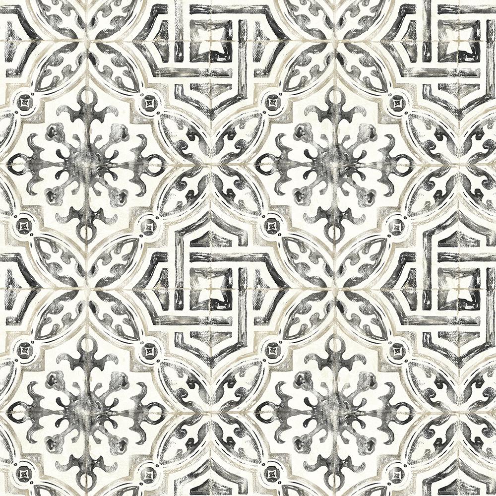 564 Sq Ft Sonoma Black Spanish Tile Wallpaper