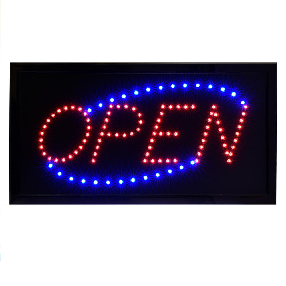 Alpine Industries 19 in. x 10 in. LED Square Open Sign-497-03 - The ...