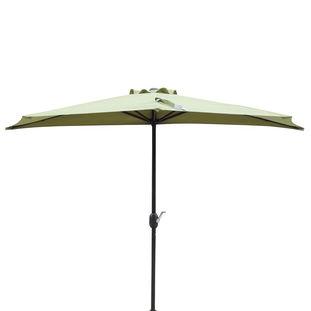 Unbranded Lanai 9 Ft Half Market Patio Umbrella In Cilantro Green Polyester Nu5409cg The Home Depot