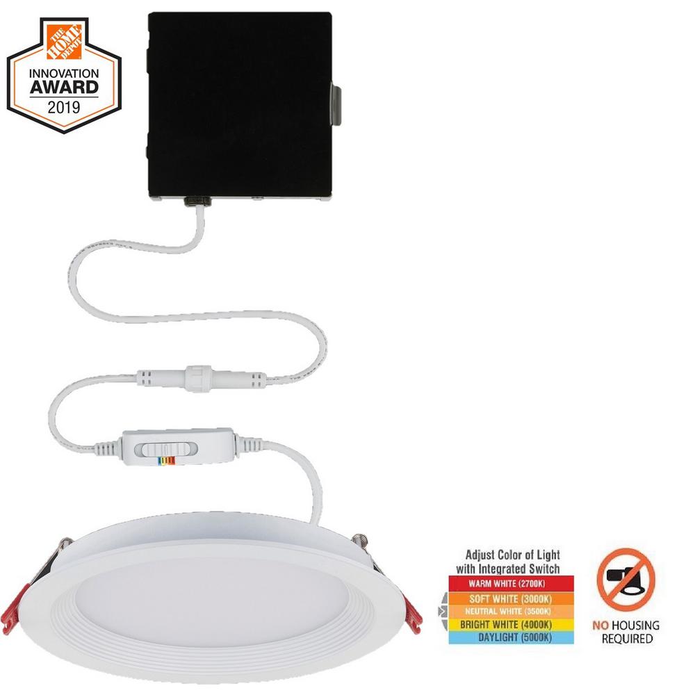 Commercial Electric Slim Baffle 6 in. Color Selectable New Construction and Remodel Canless Recessed Integrated LED Kit