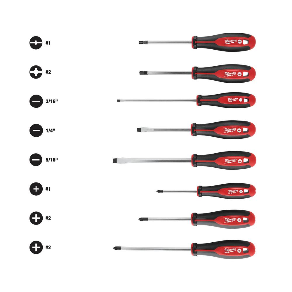 Milwaukee Screwdriver Set with ECX (8Piece)48222708 The Home Depot