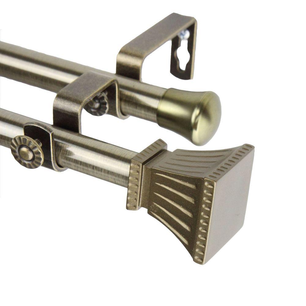 Rod Desyne 120 In 170 Double Telescoping Curtain Rod Desyne 120 In 170 Double Telescoping Curtain Antique Brass