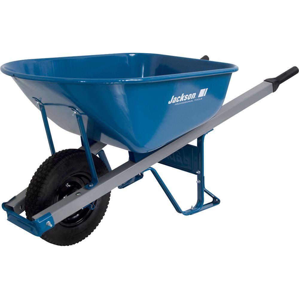 Jackson 6 cu. ft. Heavy Gauge Seamless Steel Wheelbarrow with Steel