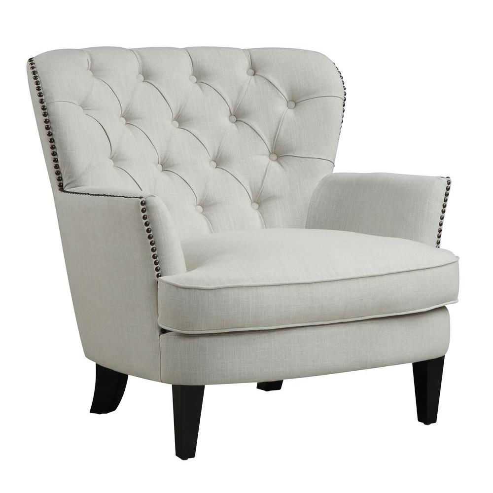 UPC 605876239655 product image for Upholstered Fabric Accent Arm Chair in Beige | upcitemdb.com