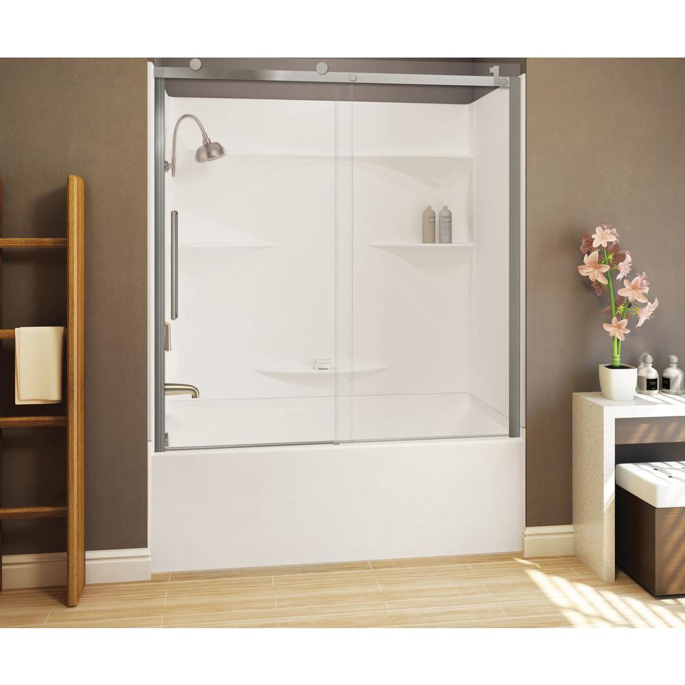 Aquatic Alpine 56.5 in. - 59 in. x 75 in. Frameless Sliding Shower Door ...