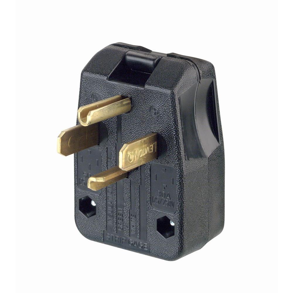 Leviton 30/50 Amp 3Pole Angle Plug, BlackR500027500T The Home Depot