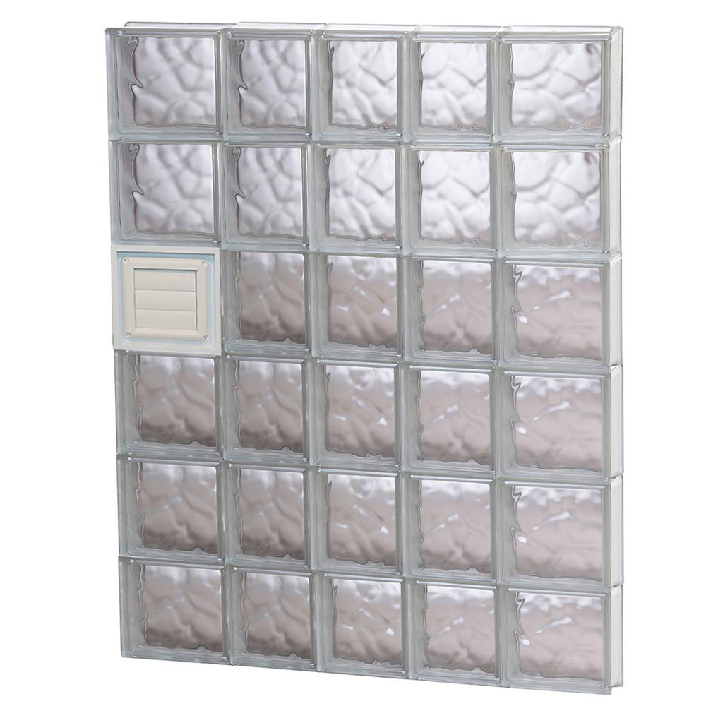 Clearly Secure 32.75 in. x 46.5 in. x 3.125 in. Frameless Wave Pattern