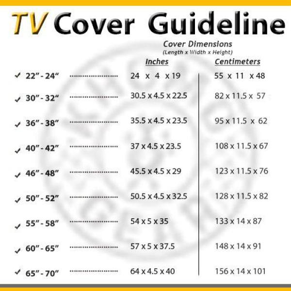 36-38 TV Weatherproof Cover Waterproof and Dust Resistant TV Outdoor Cover Black Universal Television Protector for Flat Screens