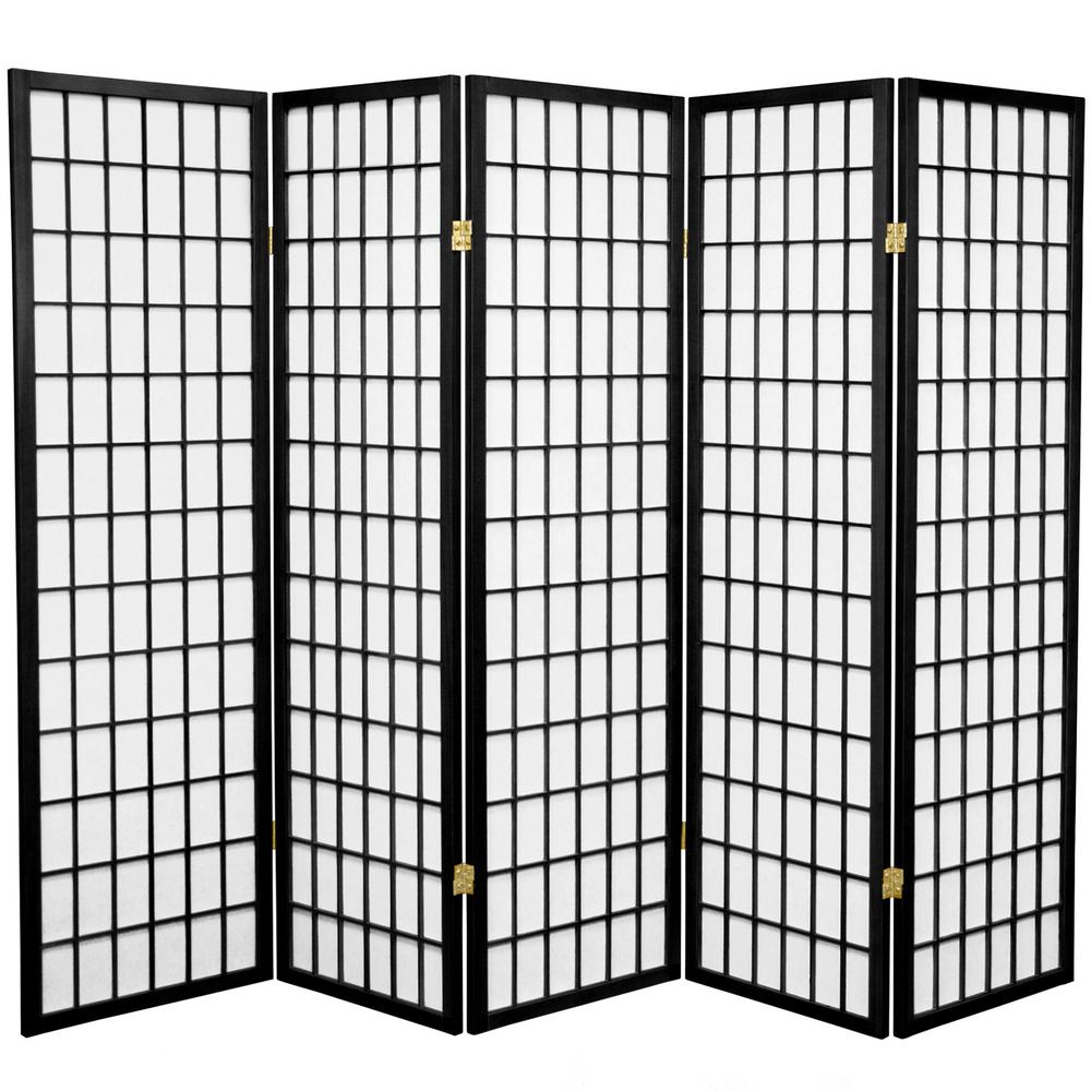 5 ft. Black 5-Panel Room Divider-WP60-BLK-5P - The Home Depot