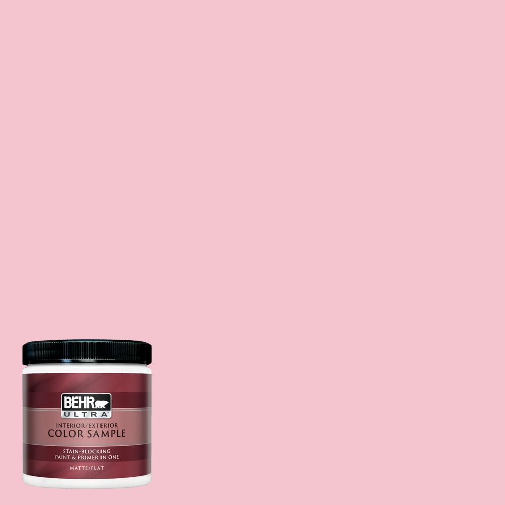 Behr Ultra 8 Oz P150 2 Energetic Pink Matte Interior Exterior Paint And Primer In One Sample