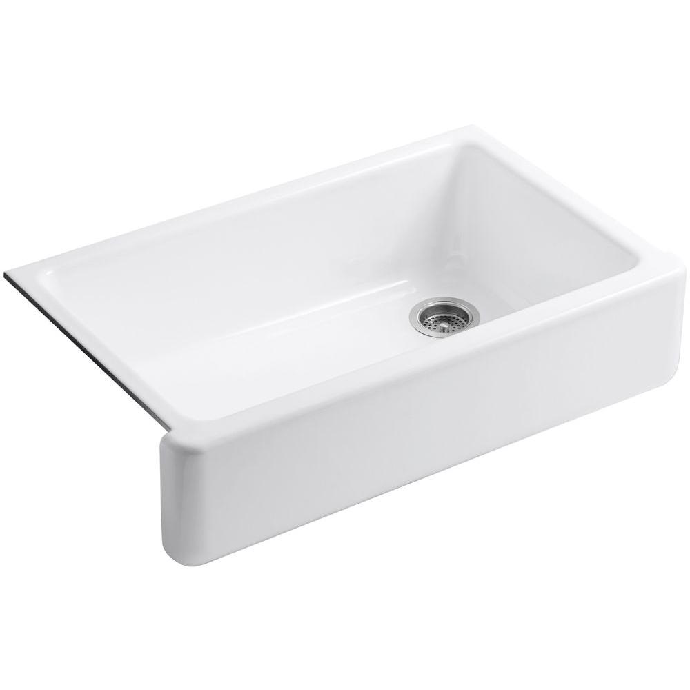 White Kohler Farmhouse Apron Kitchen Sinks K 6489 0 64 1000 