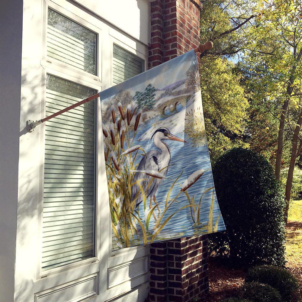 Caroline S Treasures 28 In X 40 In Polyester Blue Heron Flag Canvas House Size 2 Sided Heavyweight Asa2057chf The Home Depot
